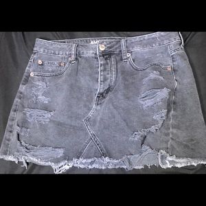 black distressed mini skirt